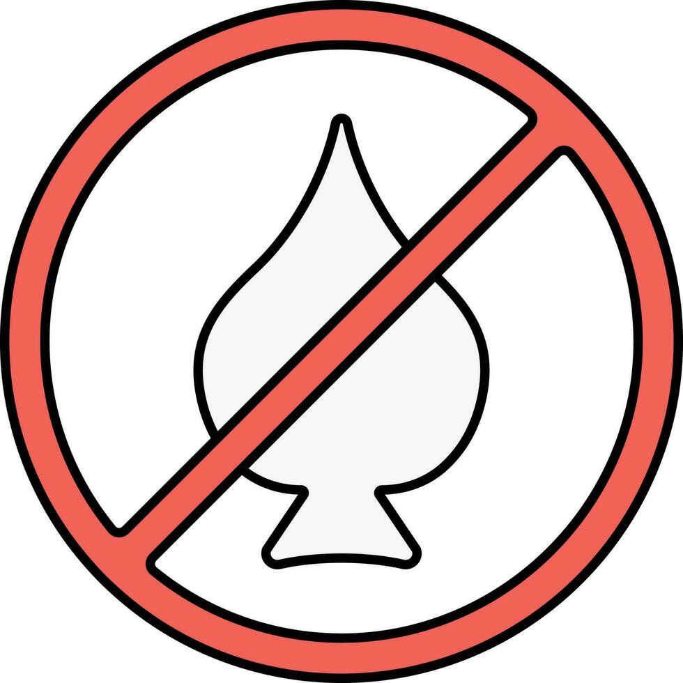 No Gambling Icon In Red And White Color. vector