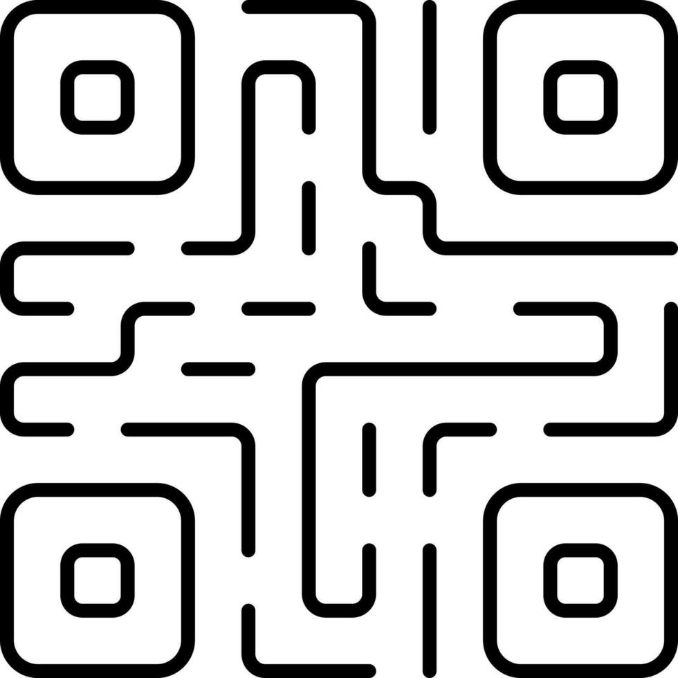 Qr Code Black Stroke Icon Or Symbol. vector