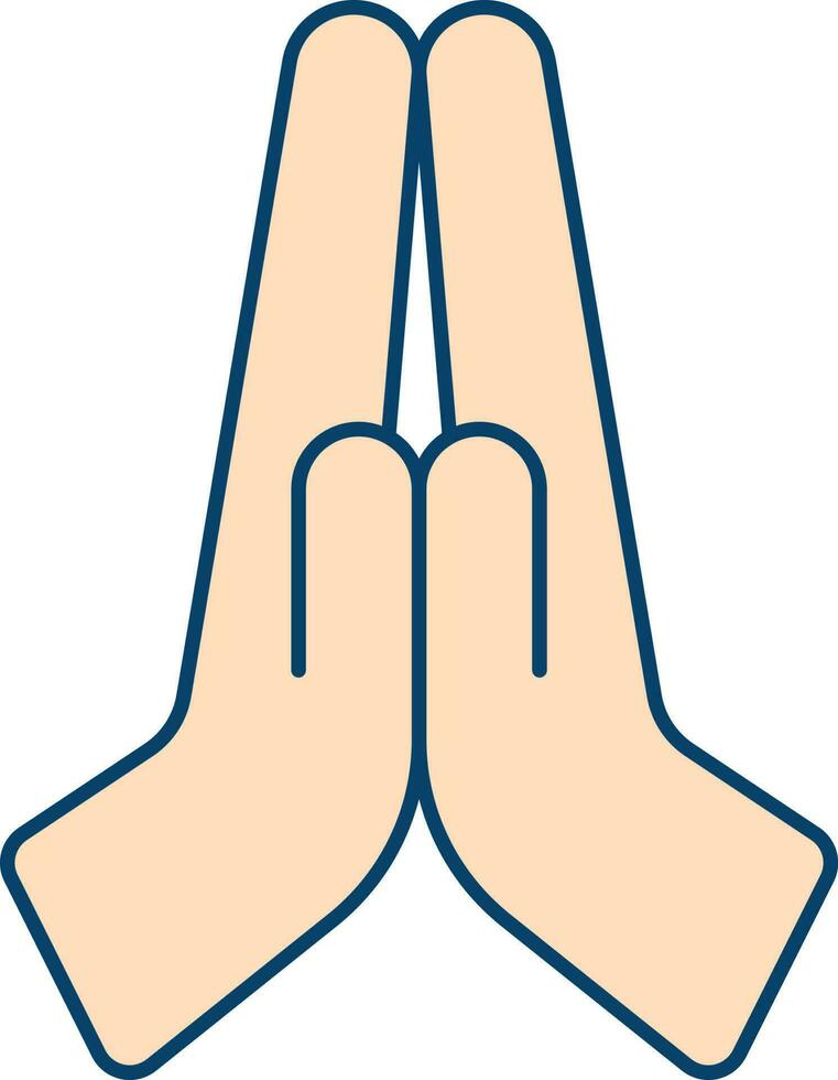 Namaste And Pray Hands Symbol Or Icon. vector