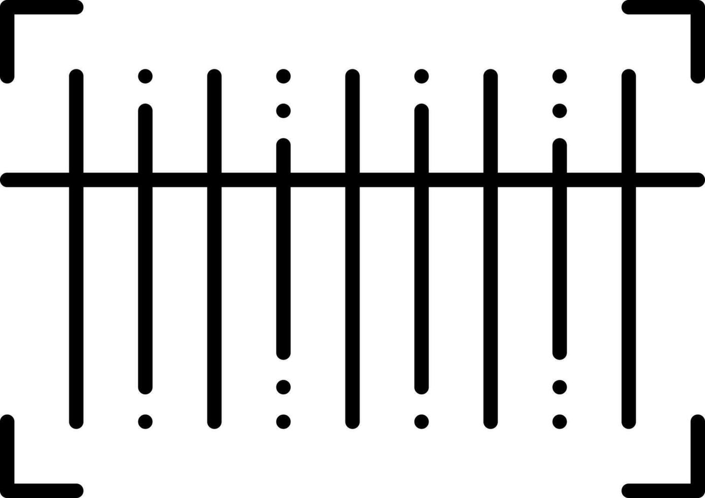 Black Line art Illustration Of Bar Code Icon. vector