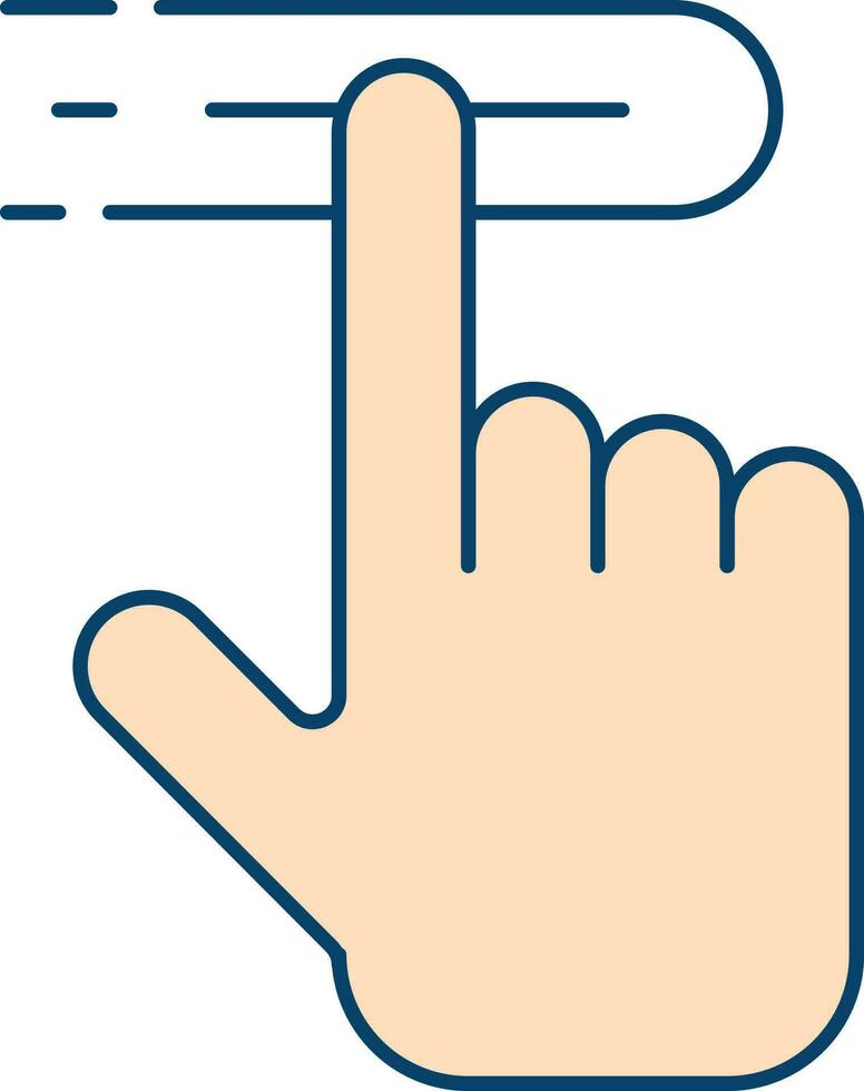 Flat Style Index Point Hand Peach Icon. vector