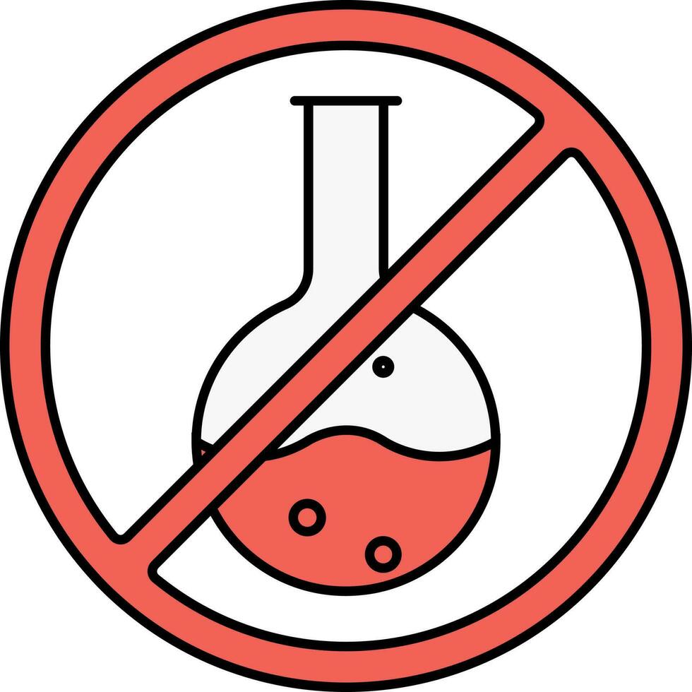 Red No Chemical Icon Or Symbol. vector