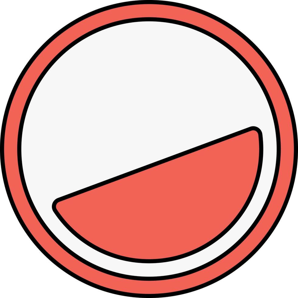 Steep Ascent Circle Icon In Red And White Color. vector