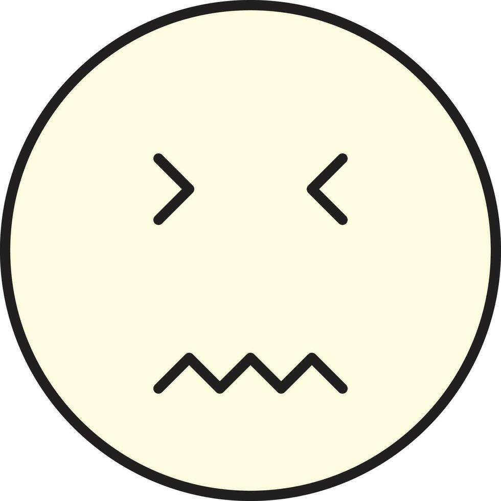 Grimacing Emoji Face Linear Icon. vector