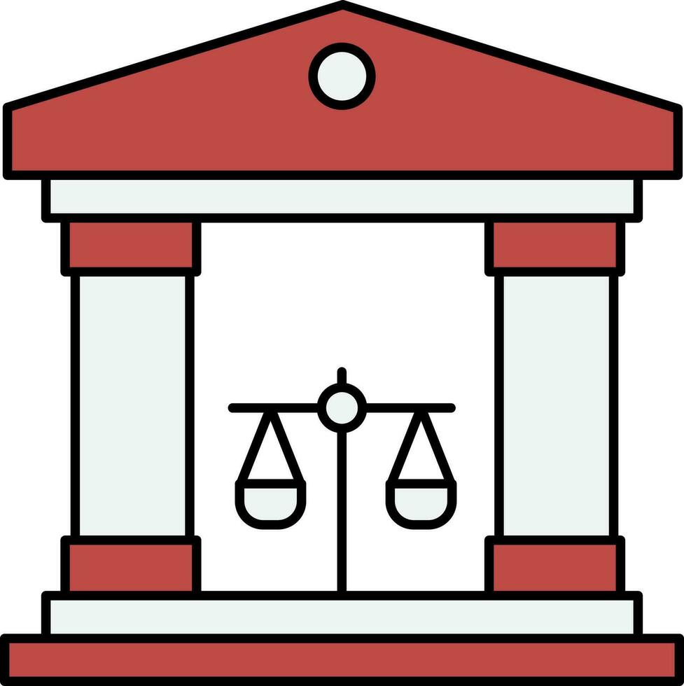 Brown And White Court Building Symbol Or Icon. vector