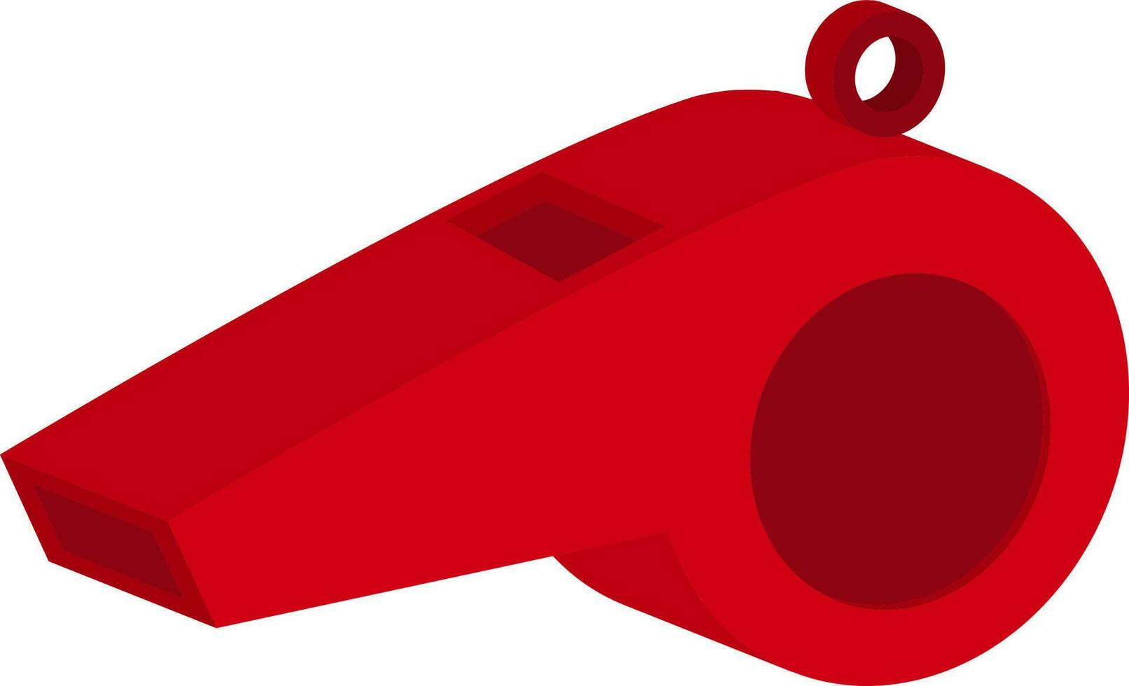 Isometric Whistle Icon In Red Color. vector