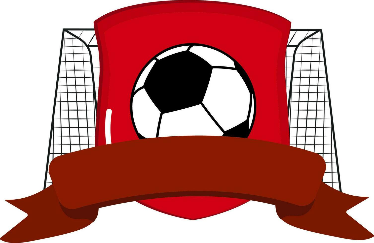 blanco cinta con fútbol pelota, proteger y objetivo red para fútbol americano partido concepto. vector