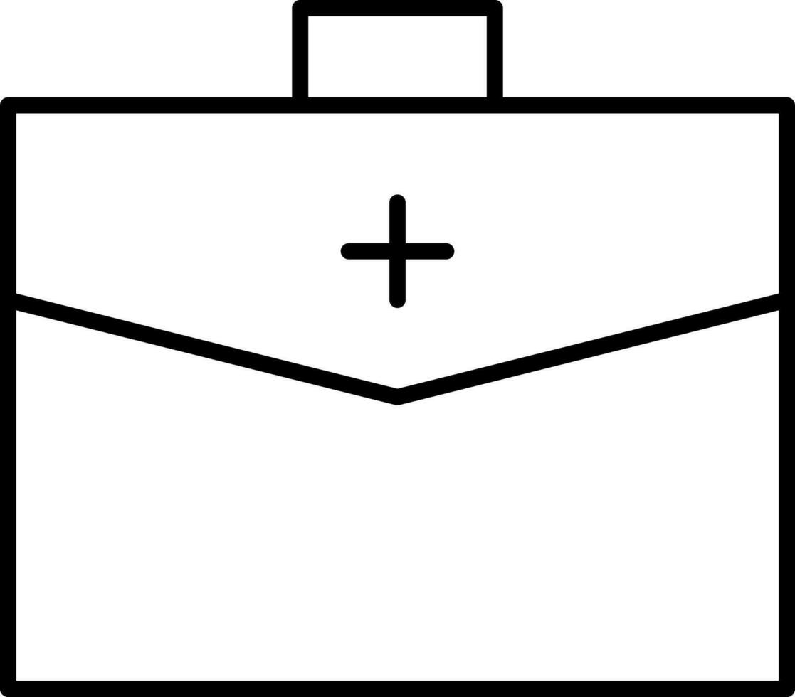 Isolated First Aid Bag Black Outline Icon. vector
