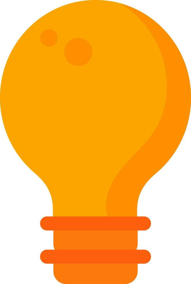 Orange Bulb Icon On White Background. vector