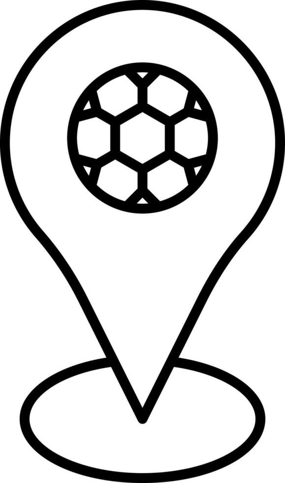 Soccer Play Location Place Icon In Black Outline. vector