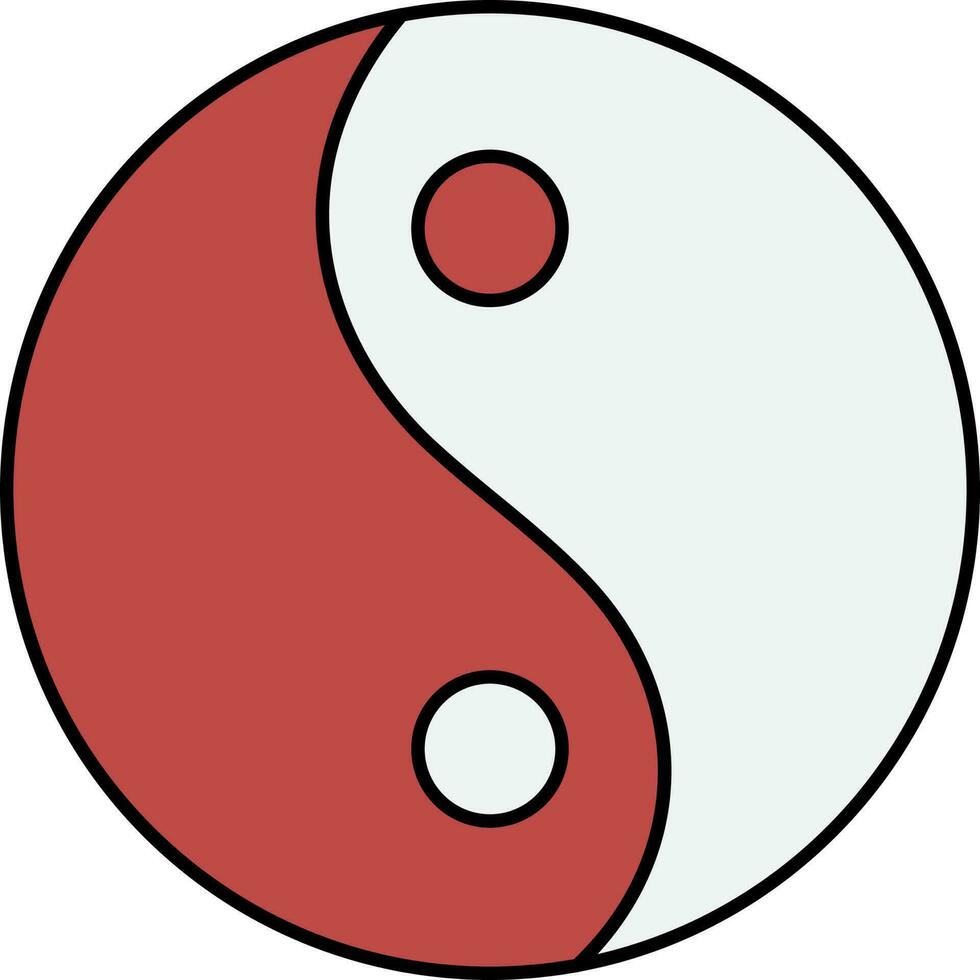 Brown And White Yin Yang Symbol Or Icon. vector