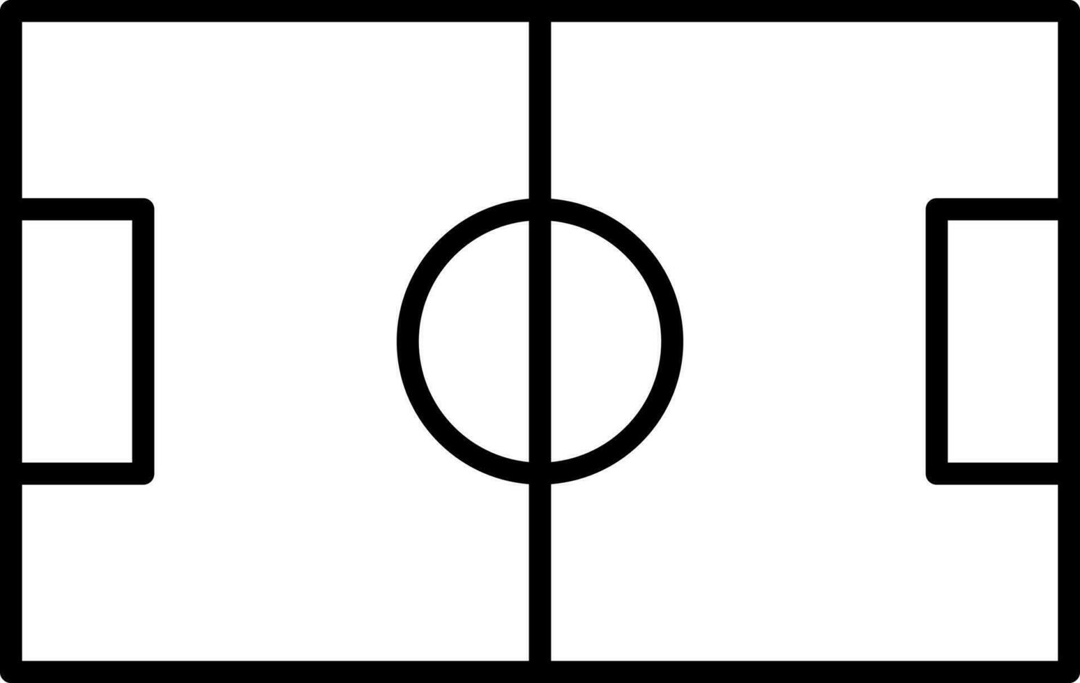 Soccer Field Black Stroke Icon Or Symbol. vector