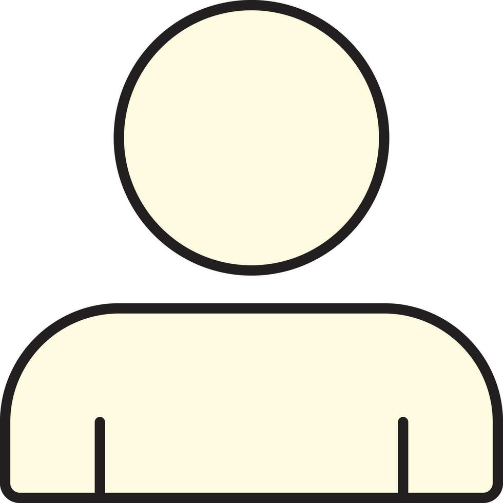 Black Outline User Cartoon Character Icon. vector