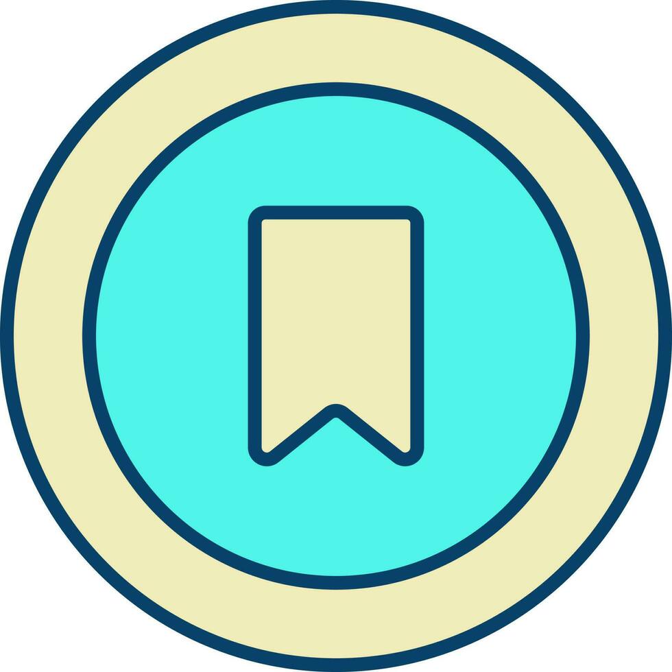 Yellow And Turquoise Illustration Of Tag Button Icon. vector