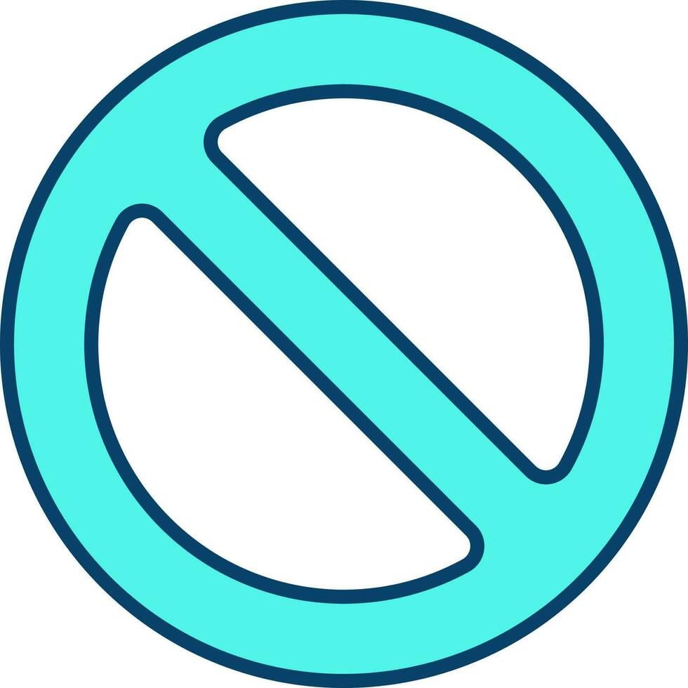 Turquoise Block Icon Or Symbol. vector