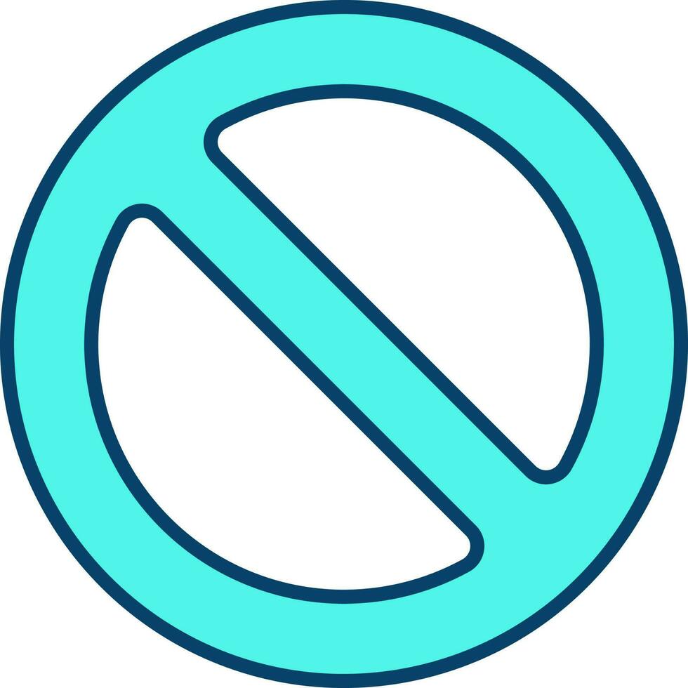 Turquoise Block Icon Or Symbol. vector