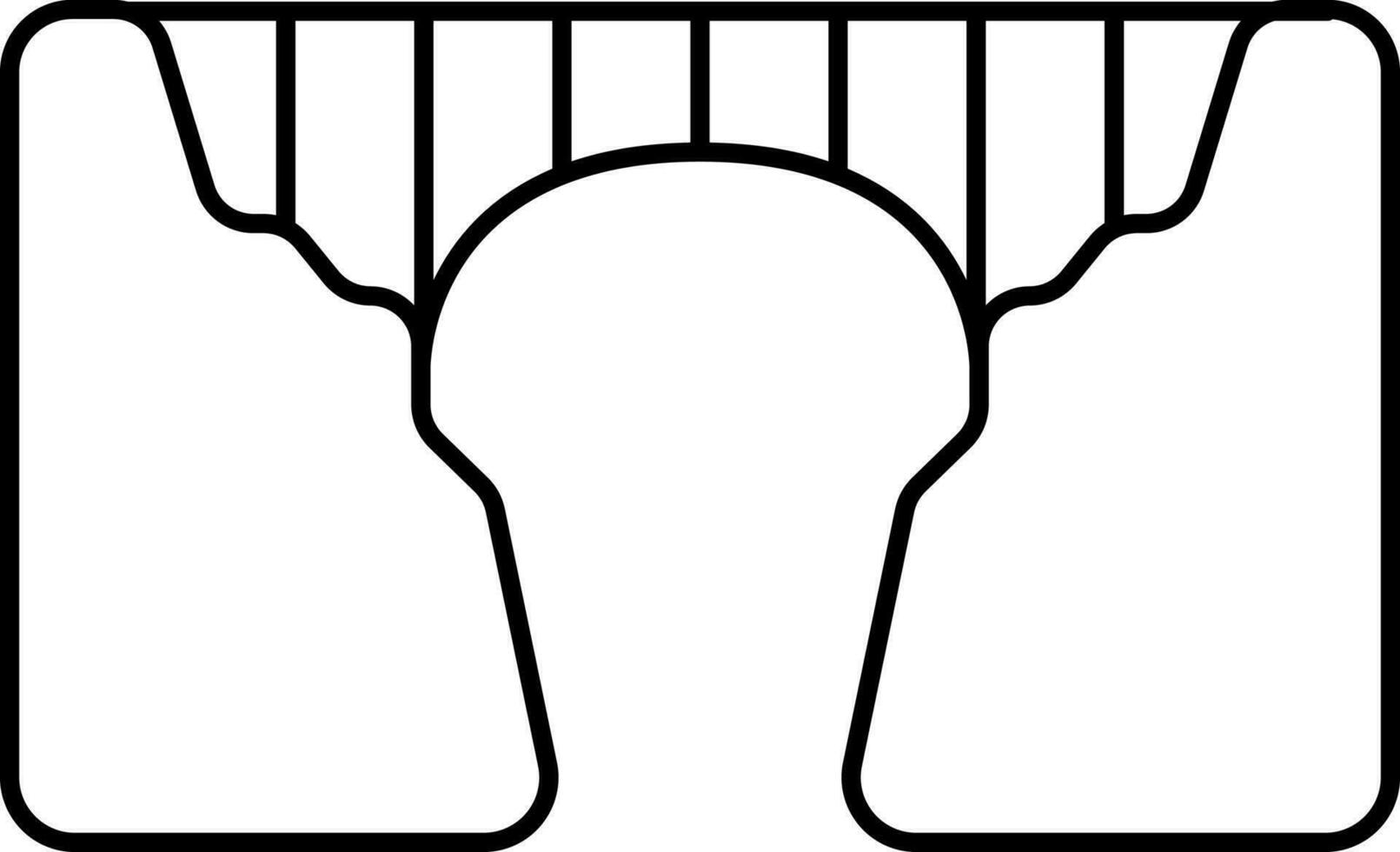 Black Outline Bloukrans Bridge Icon. vector