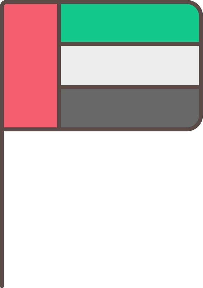 Illustration Of UAE Flag Icon In Flat Style. vector