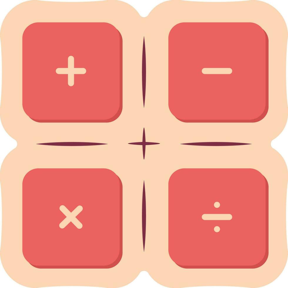 básico matemáticas símbolo o icono en rojo y melocotón color. vector