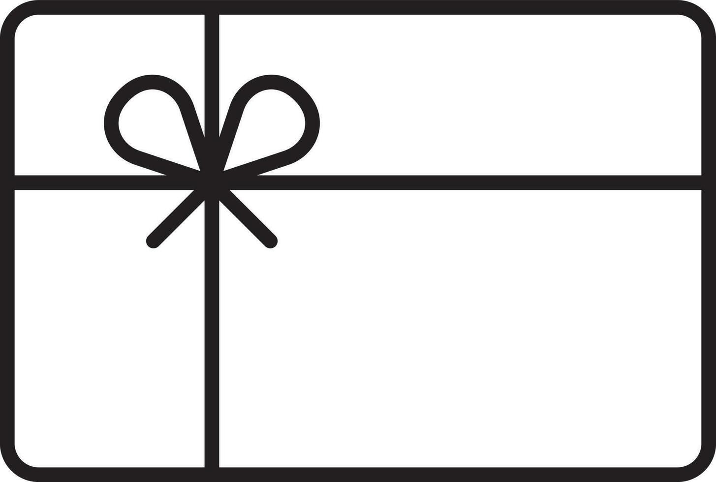 Gift Card Black Thin Line Art Icon. vector