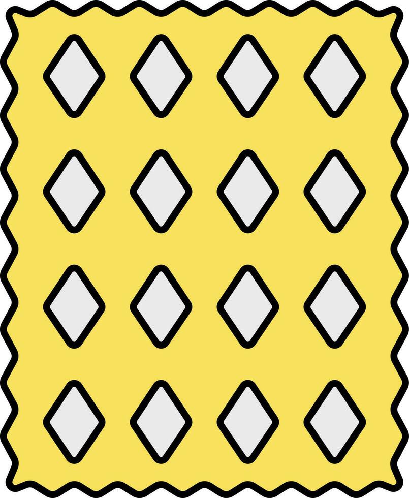 Diamond Pattern Paper Or Fabric Yellow And White Icon. vector