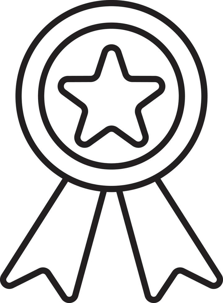 Isolated Badge Medal Black Outline Icon. vector