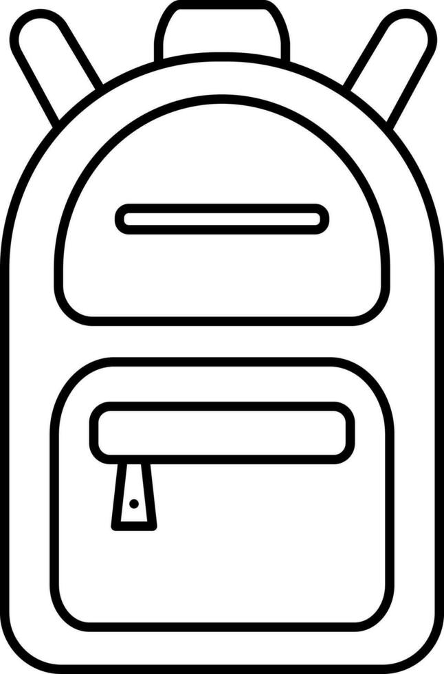 Flat Style Backpack Icon In Line Art. vector