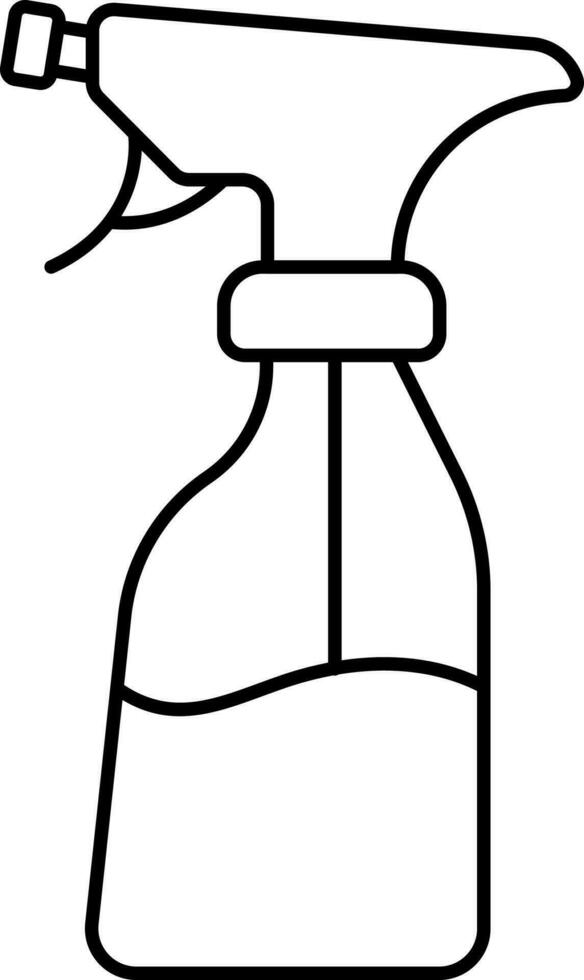 Black Outline Spray Bottle Icon Or Symbol. vector