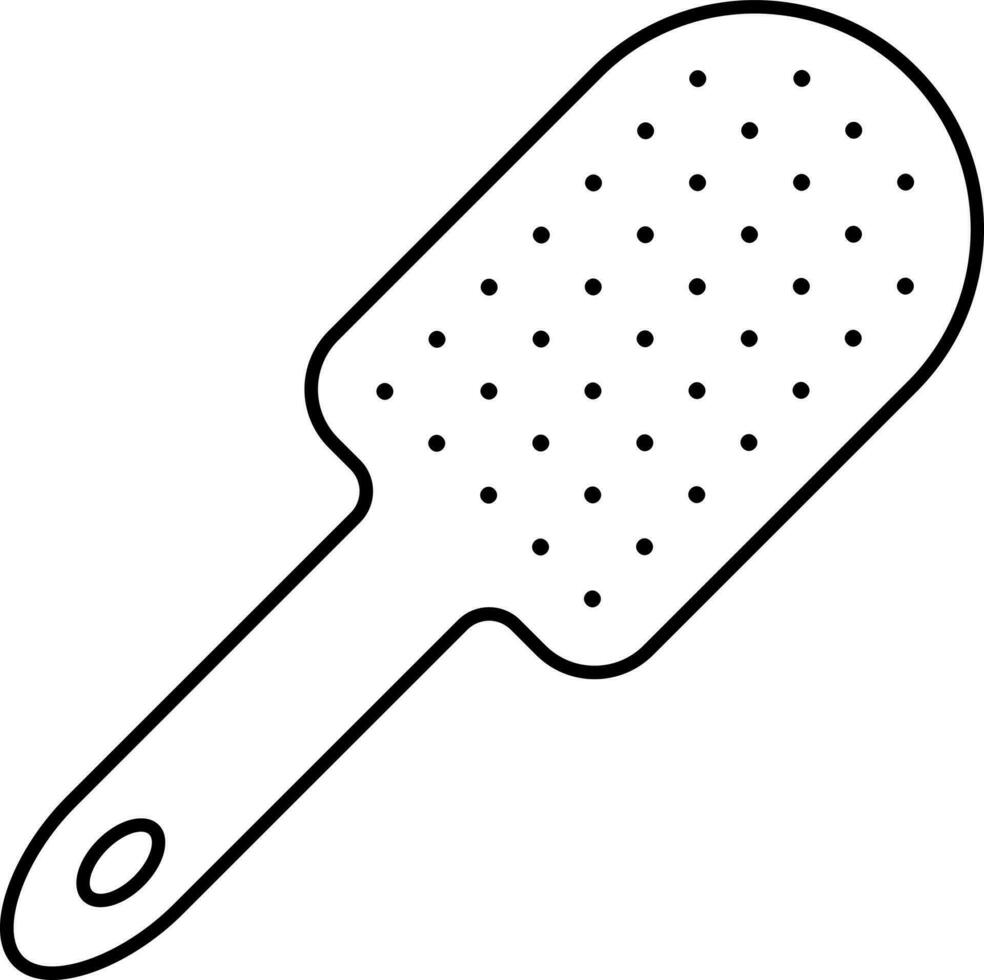 Hair Brush Icon In Black Outline. vector