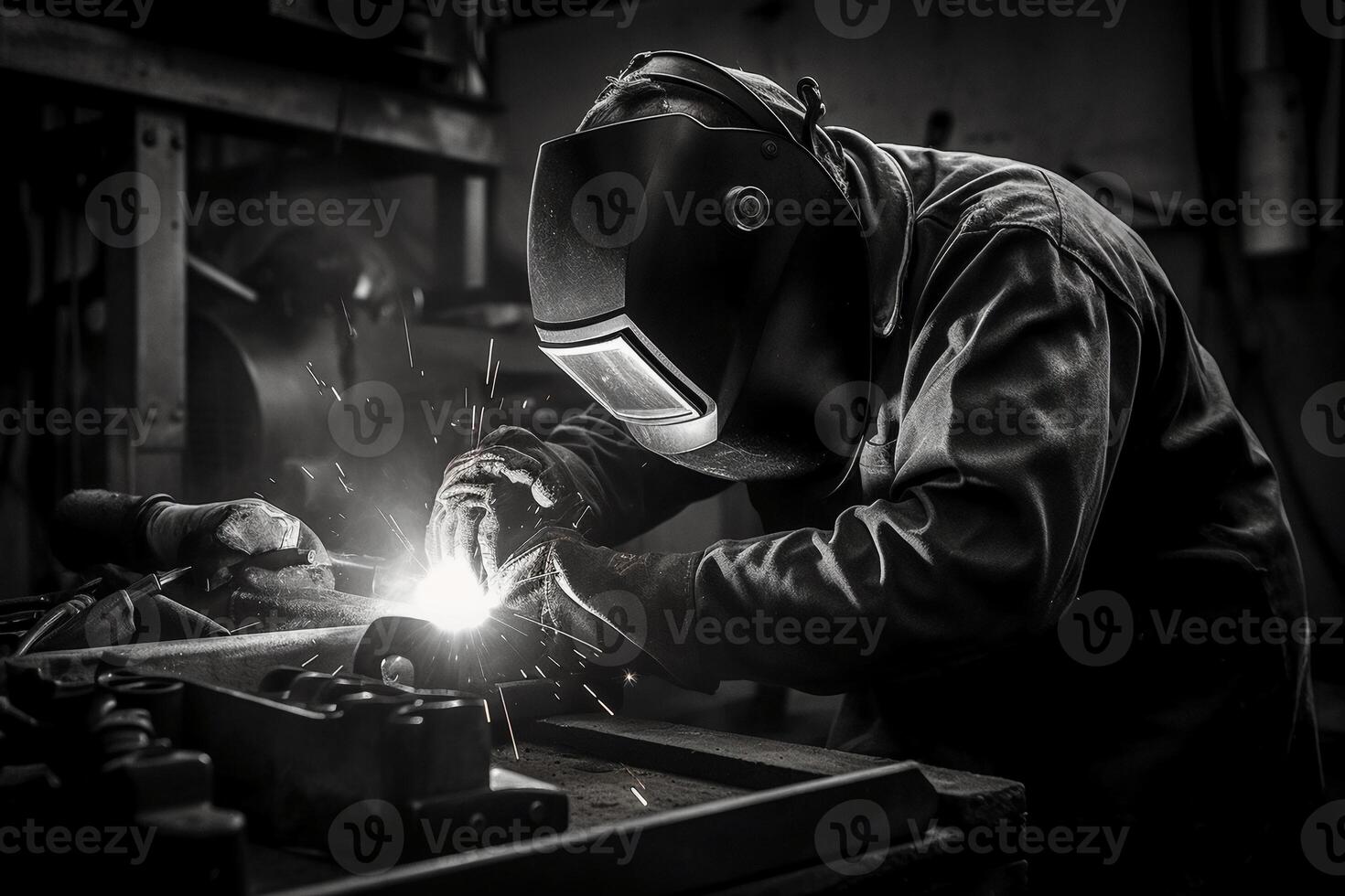 Welding, welder, soldering man Photography. photo
