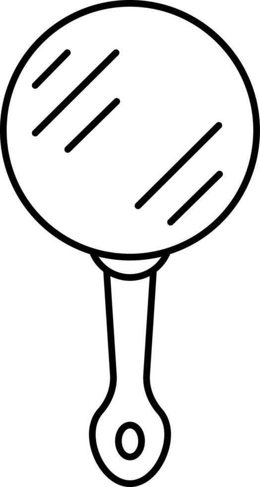 Black Thin Line Art Hand Mirror Icon. vector