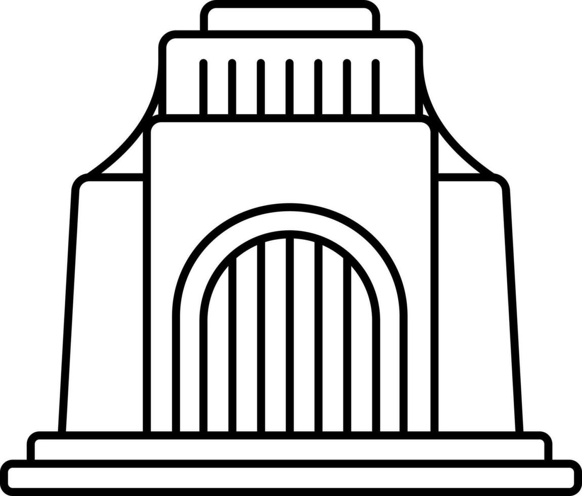 voortrekker Monumento icono en negro Delgado línea Arte. vector