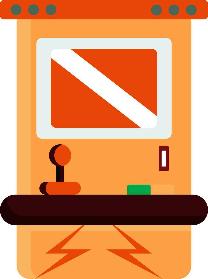 Flat Style Arcade Machine Orange Icon. vector