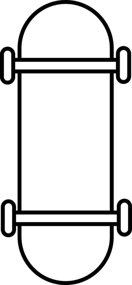 Black Thin Line Art Of Skating Board Icon. vector