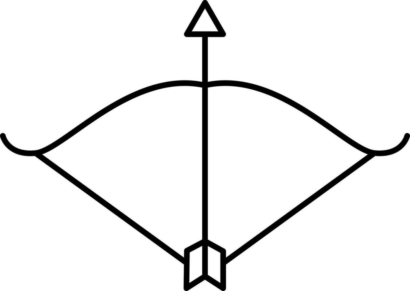 Aiming Arrow With Bow Retro Icon In Linear Style. vector