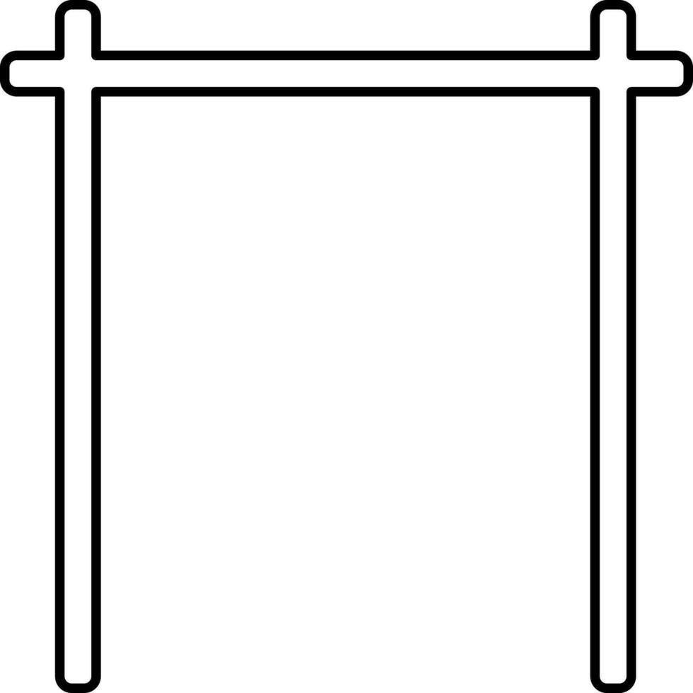 Black Linear Style Pullup Bar Icon. vector