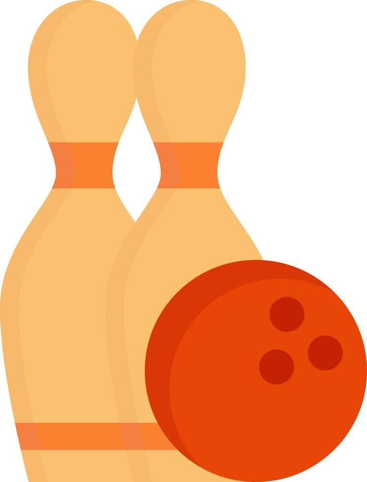 naranja bolos patas con pelota icono o símbolo. vector
