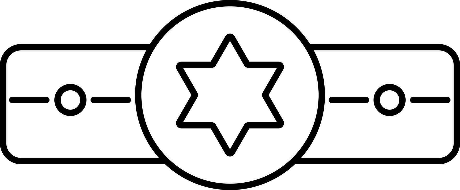 Champion Award Belt Icon In Thin Line Art. vector