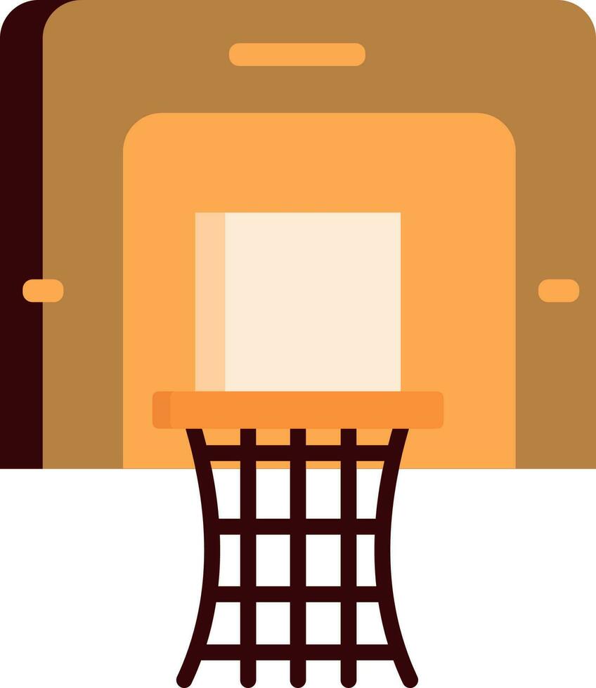 Basketball Hoop Icon In Orange And Brown Color. vector