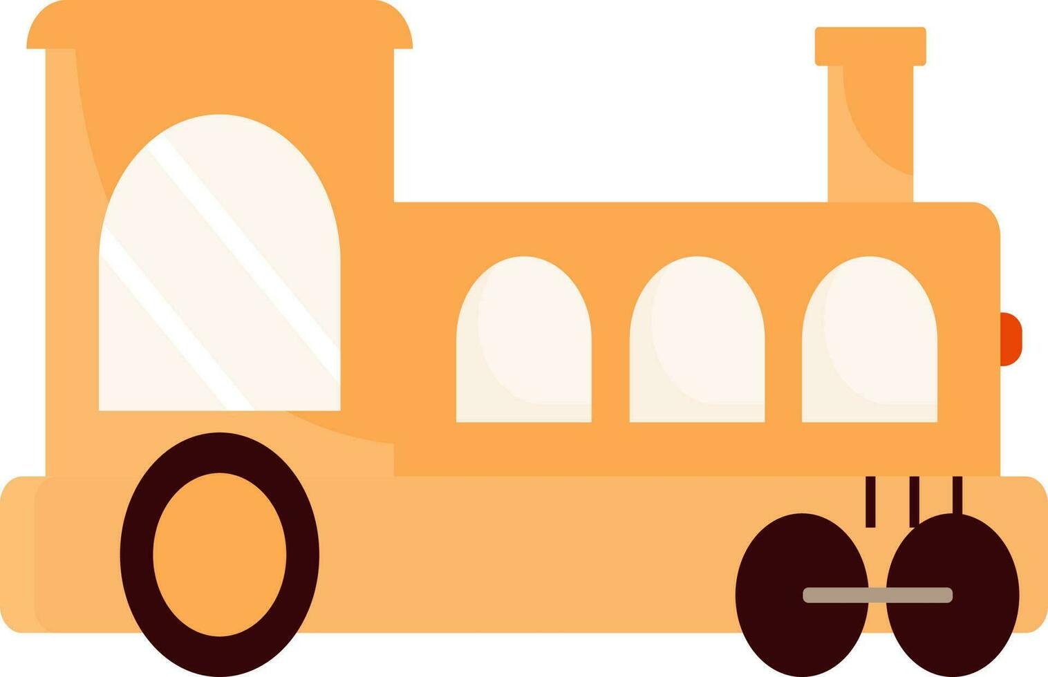 Train Engine Icon In Orange Color. vector