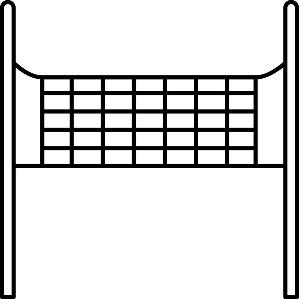 Black Linear Style Sports Net Stand Icon. vector