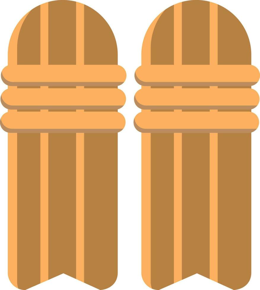 Orange Cricket Pads Flat Icon Or Symbol. vector