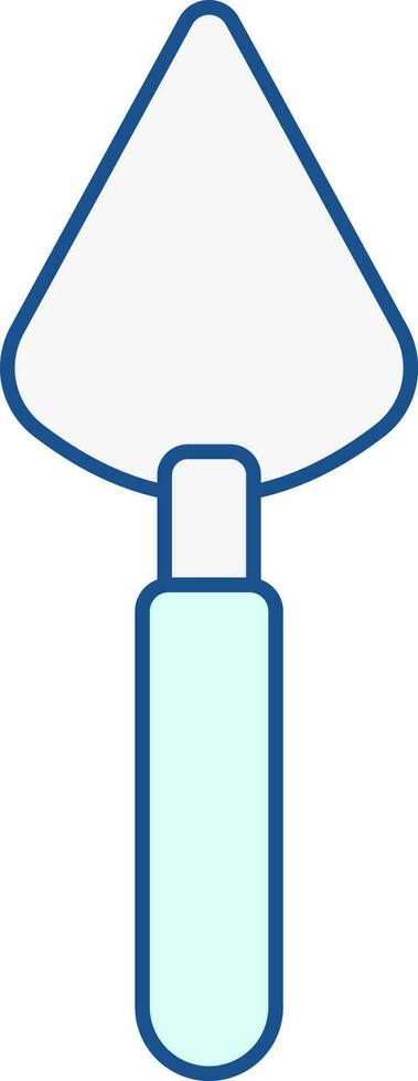 Turquoise And White Illustration Of Trowel Flat Icon. vector