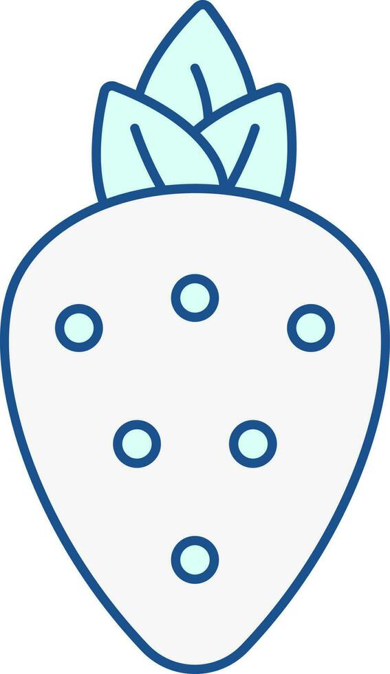 Isolated Strawberry Turquoise And White Icon. vector