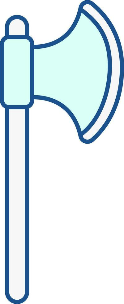 Isolated Axe Icon In Turquoise And White Color. vector