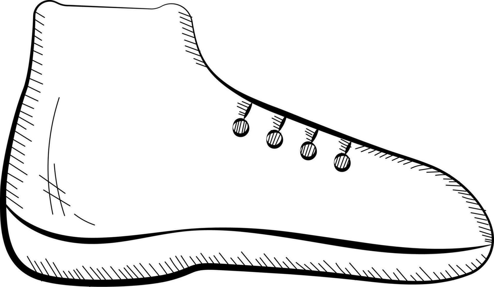 Isolated Sneaker Icon In Sketching Style. vector