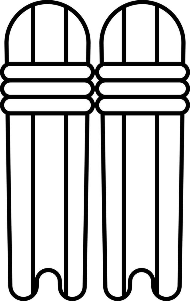 Black Stroke Illustration Of Cricket Pad Icon. vector