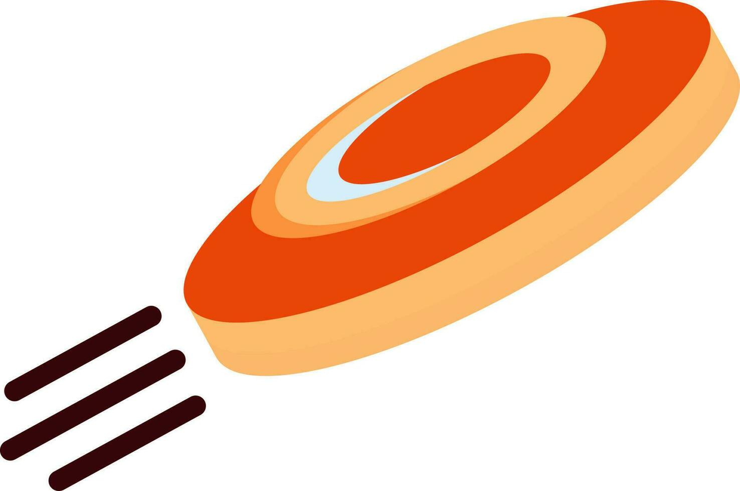 Flying Disc Icon In Orange Color. vector