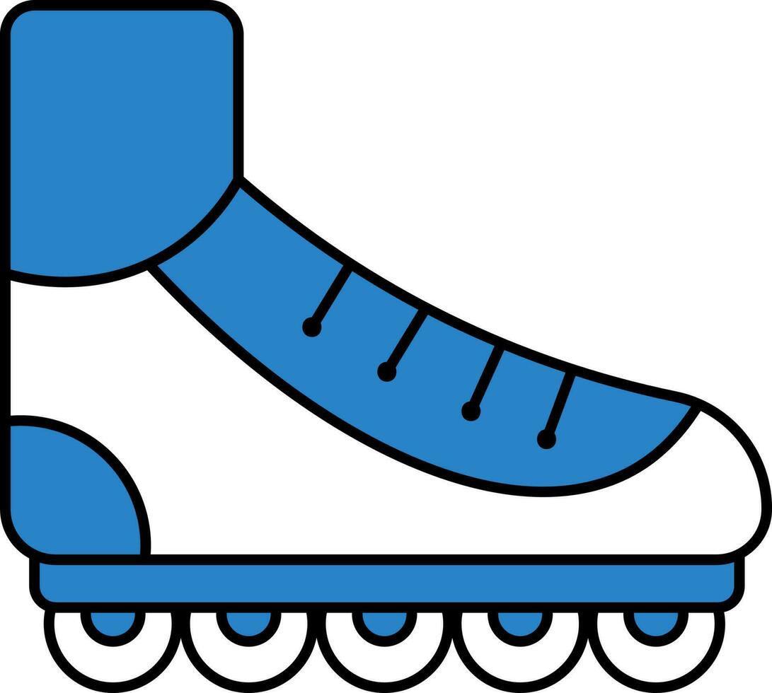 aislado Patinaje Zapatos azul y blanco icono. vector