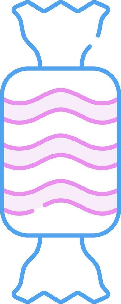 Isolated Toffy Icon In Blue And Pink Line Art. vector